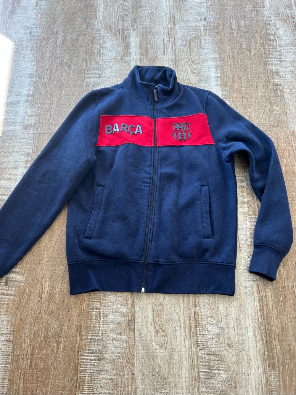 FC Barcelona Navy and Red Zip-Up Men's Jacket